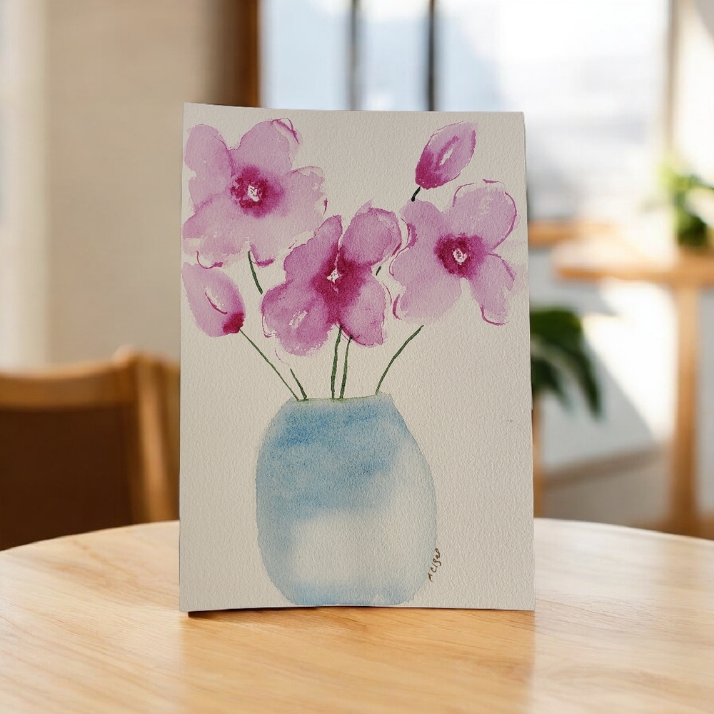 Floral Watercolor Painting 7 X 10.25